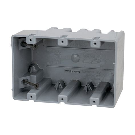 3 gang electrical box installation|3 gang adjustable plastic box.